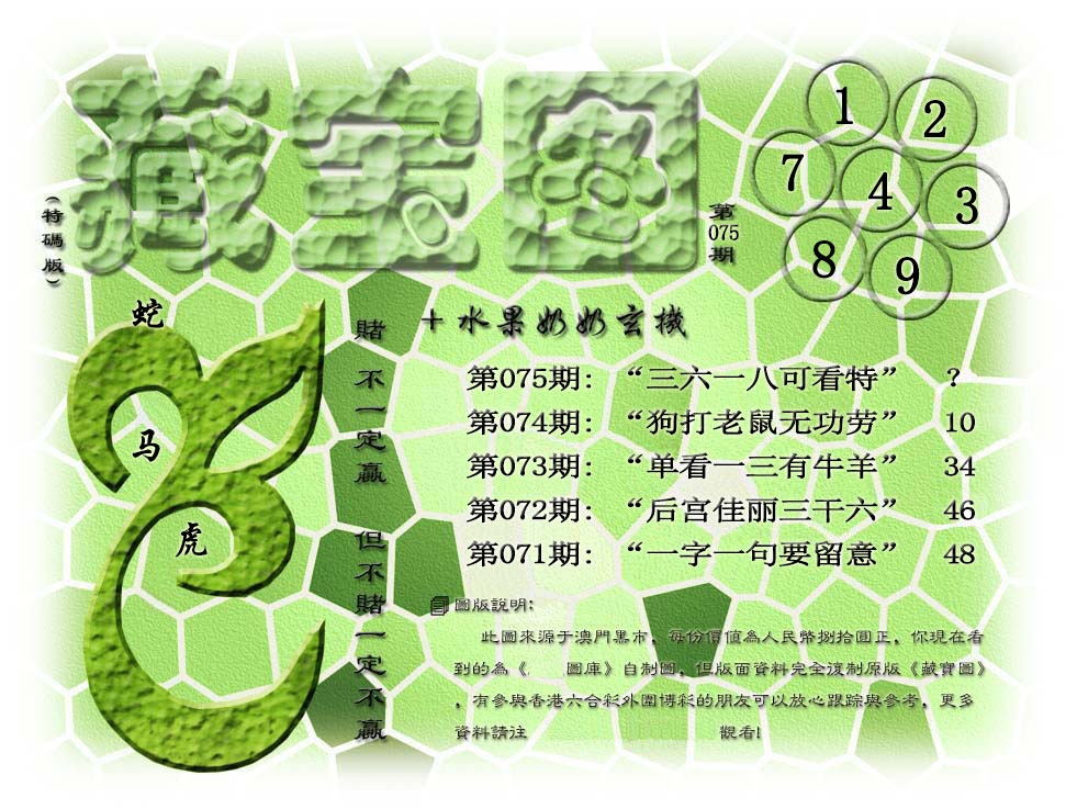 075期(水果奶奶藏宝图)正版[图]